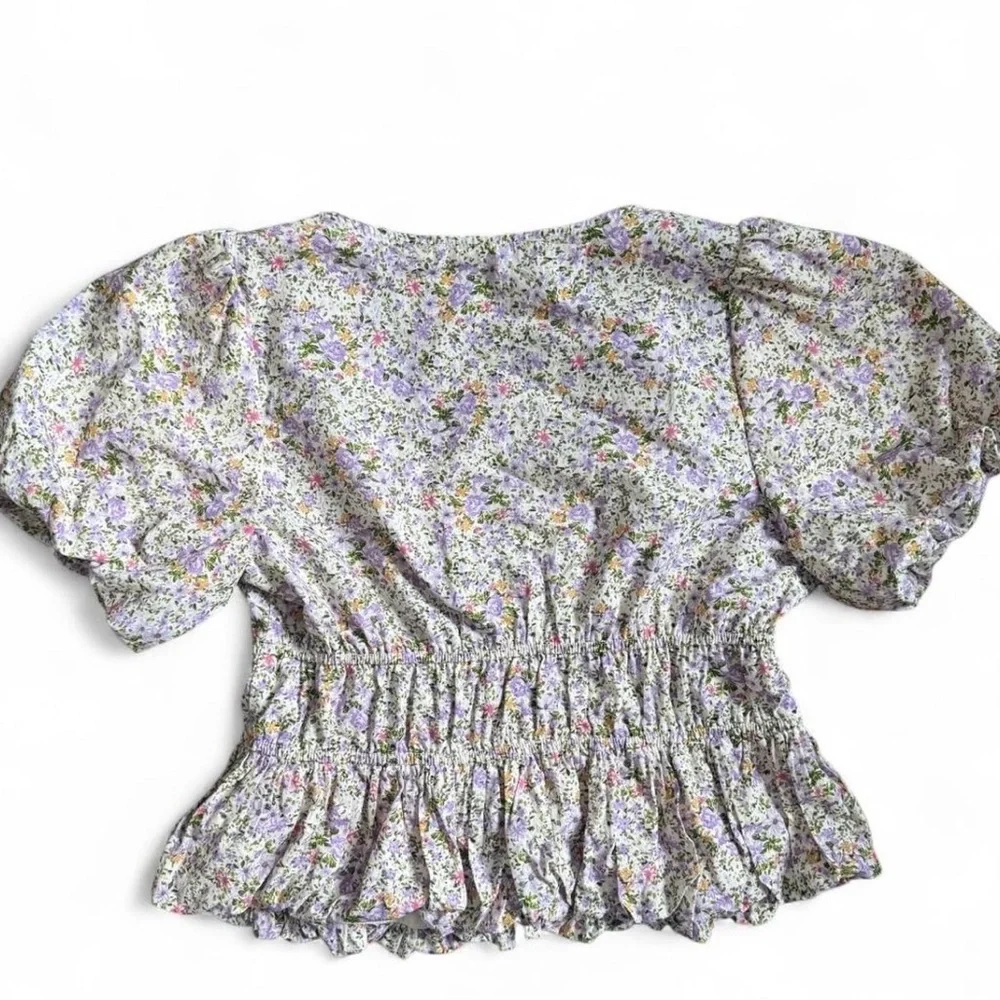 Astr Floral Print Puff Sleeve Blouse